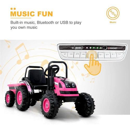 UENJOY 6V Tractor Kids Ride-On with Detachable Wagon - Toytexx UENJOY 6V Tractor Kids Ride-On with Detachable Wagon - Toytexx